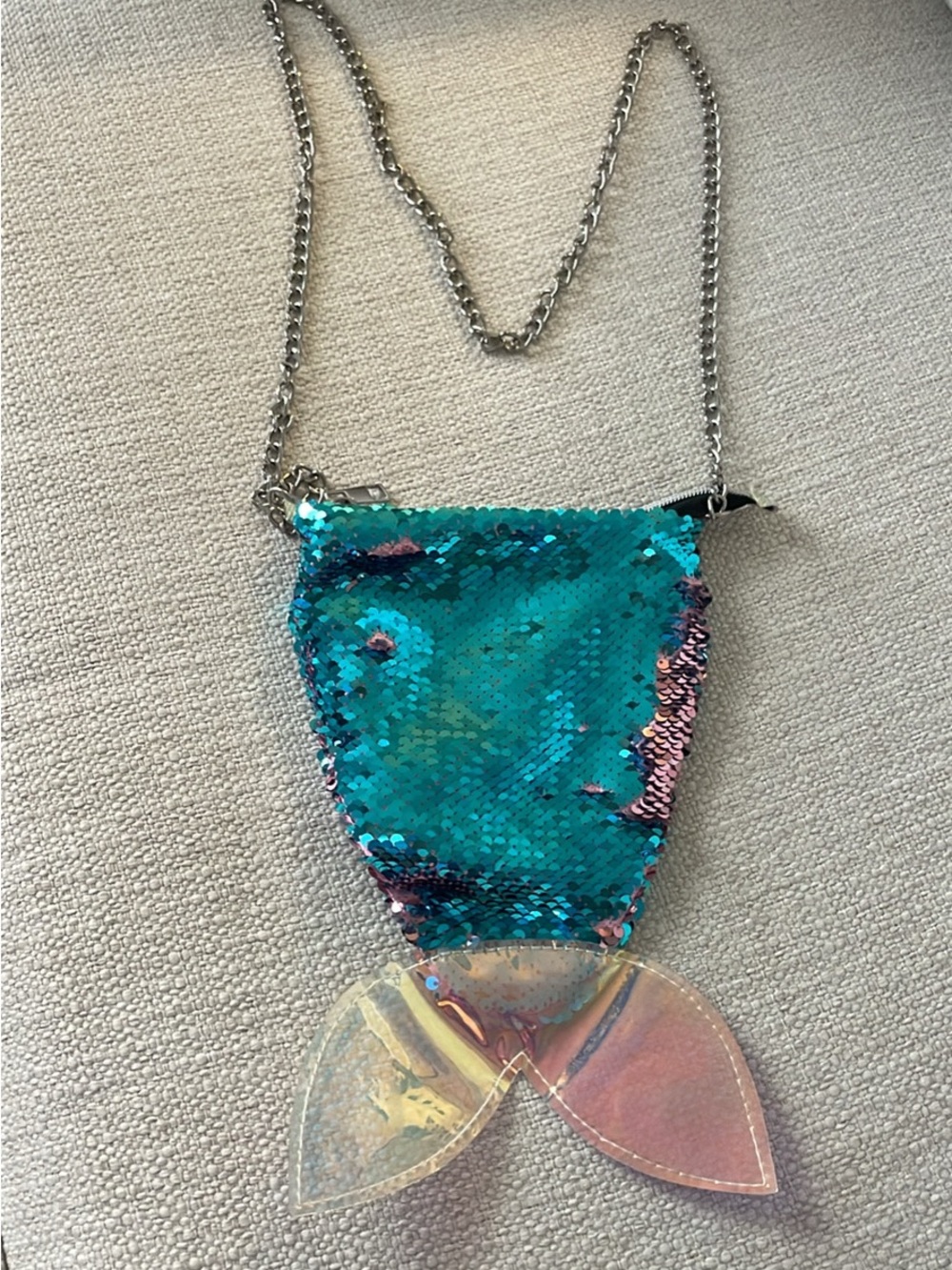 Olivia Miller Giro Turquoise & Pink Sequin Mermaid Crossbody Bag